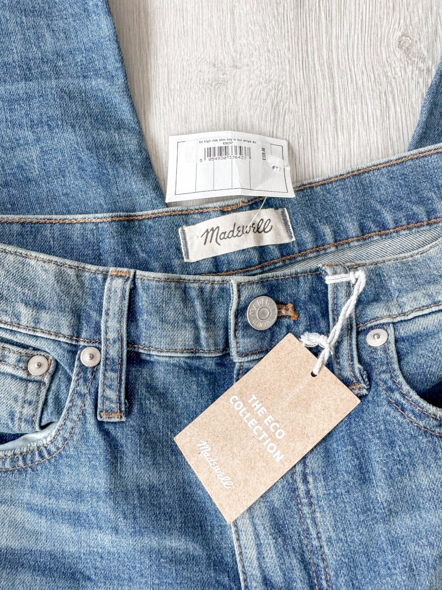Madewell High-Rise Slim Raebrook Wash Boyjean Relaxed Leg Denim Jeans - Imagen 5