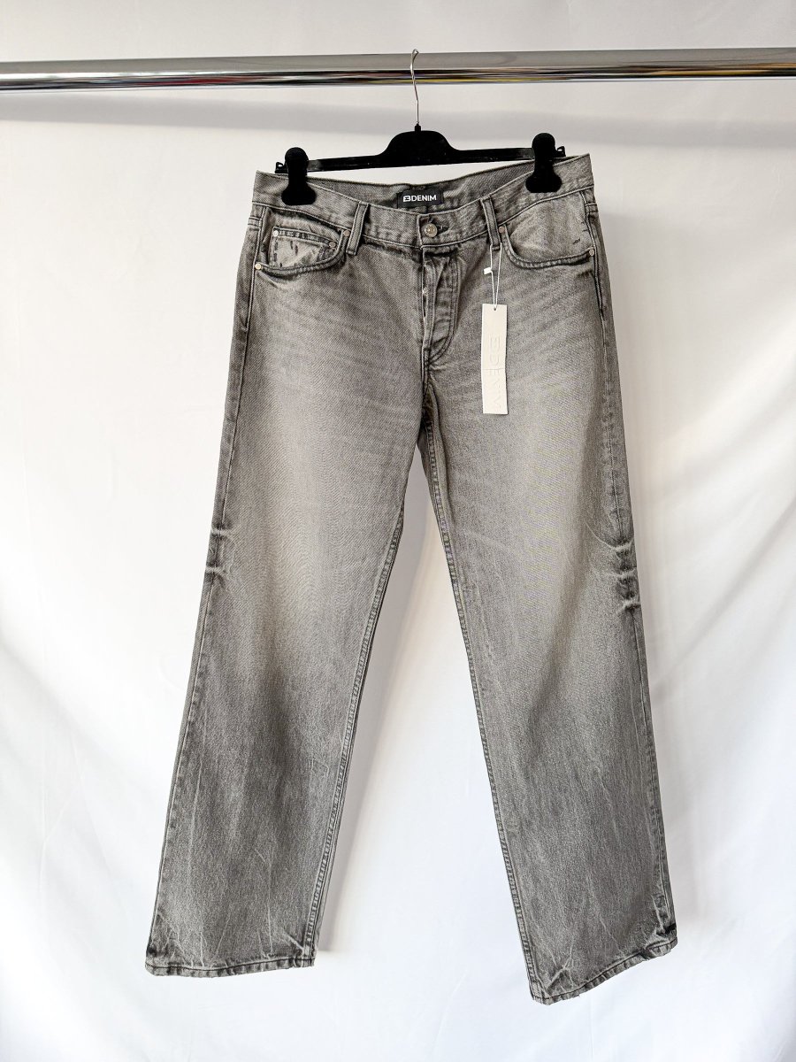 EB Denim Grey Low Rise Relaxed Wide-Leg Jeans - Imagen 3