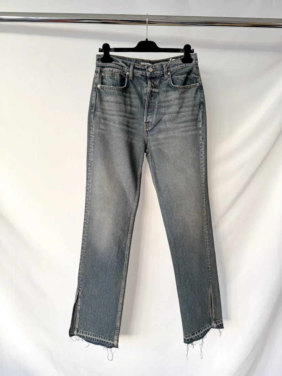 EB Denim Washed Distressed Split Hem Jeans