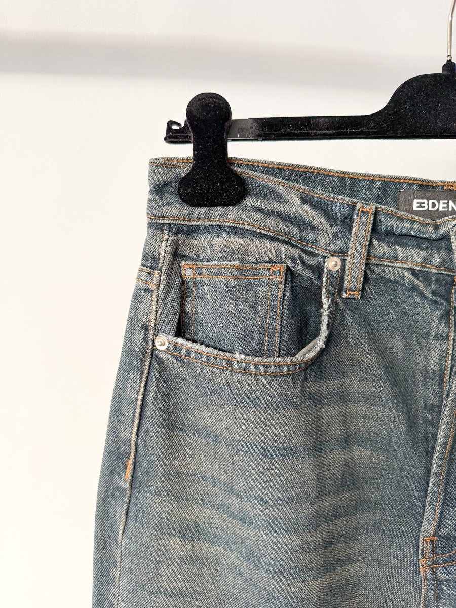 EB Denim Washed Distressed Split Hem Jeans - Imagen 3