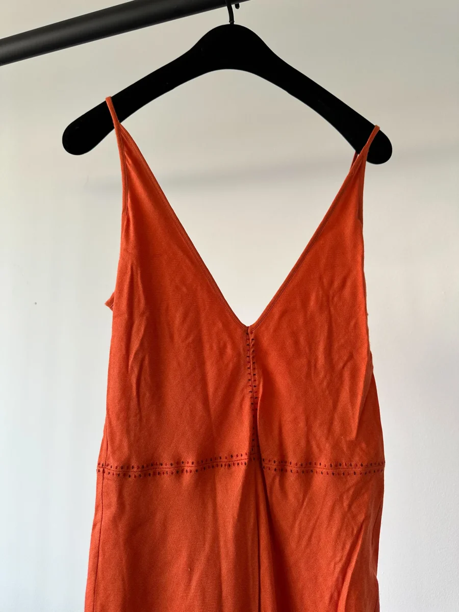 Gabriela Hearst Orange Cashmere Silk Twill Summer Maxi Dress - Imagen 8