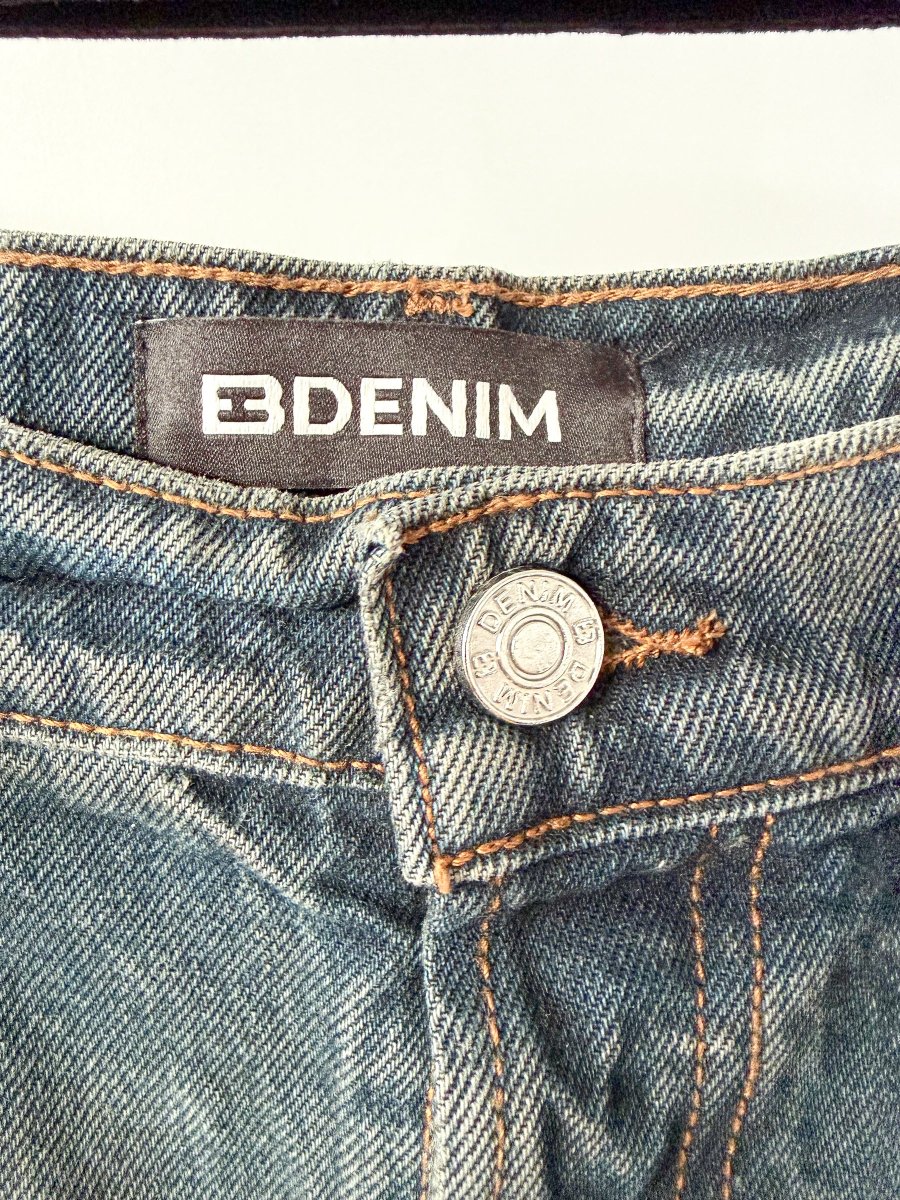 EB Denim Washed Distressed Split Hem Jeans - Imagen 5