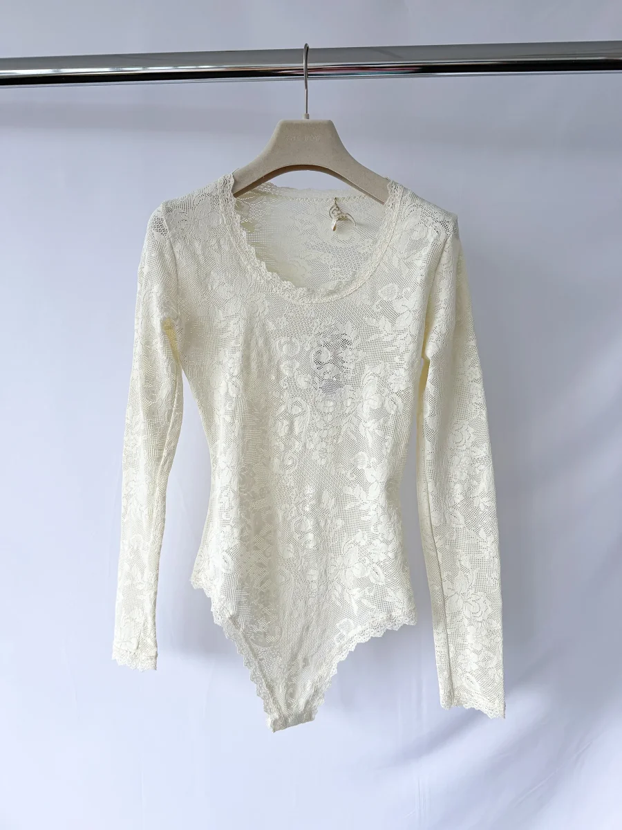 Pain De Sucre Ecru French Lace Bodysuit Eros - Imagen 3