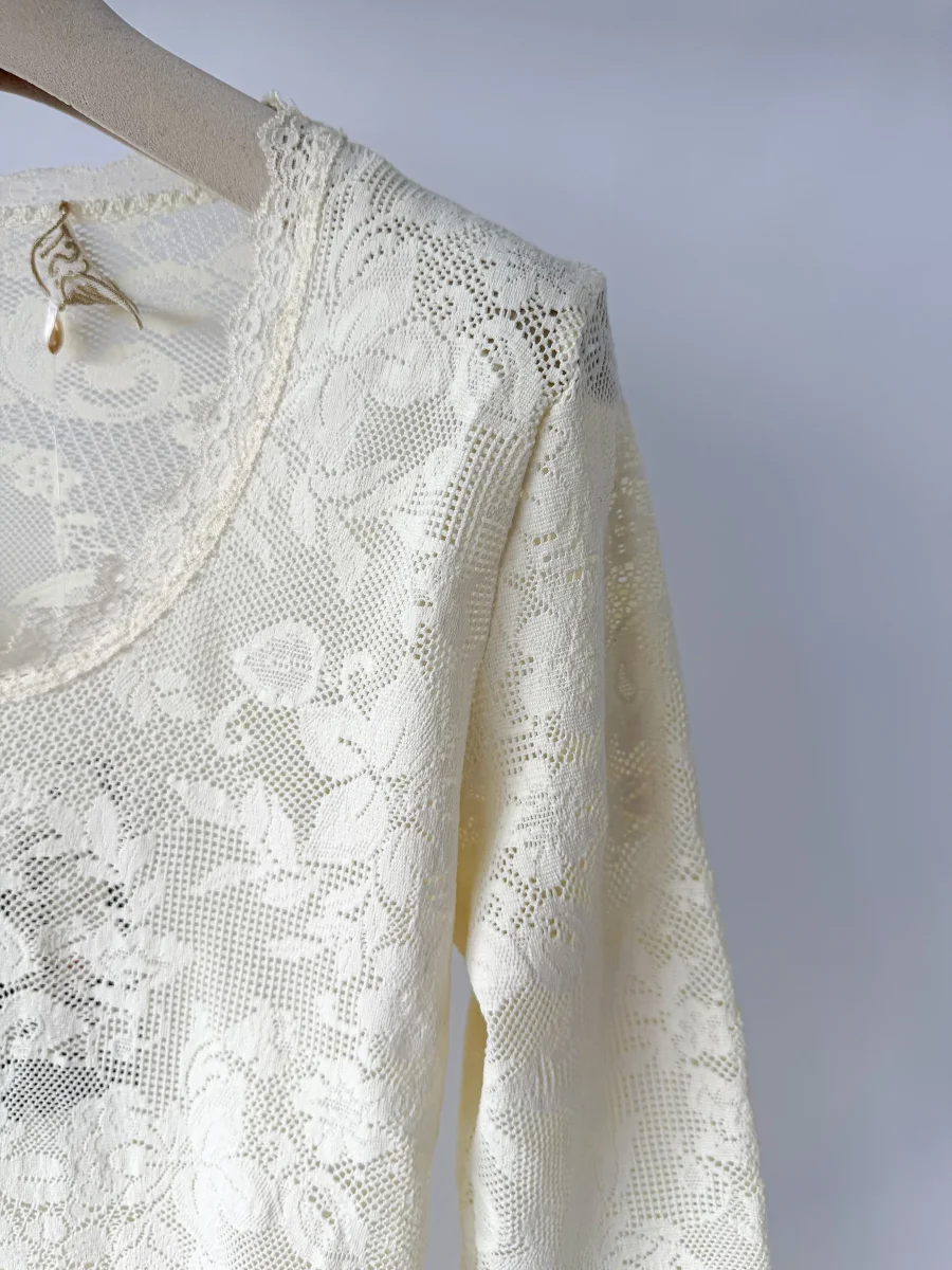 Pain De Sucre Ecru French Lace Bodysuit Eros - Imagen 4
