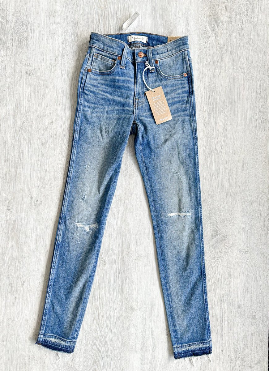 Madewell 9" Mid-Rise Rip and Repair Denim Skinny Jeans
