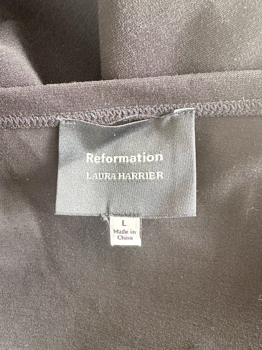 Reformation x Laura Harrier Christy Black Open Back Mini Dress - Imagen 4
