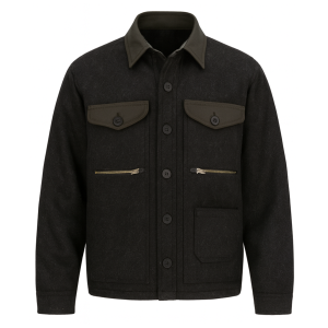 Chaqueta Paño Tschesken Hombre Negro