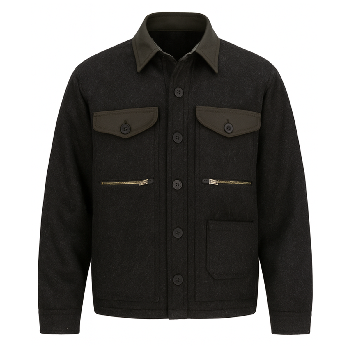 Chaqueta Paño Tschesken Hombre Negro - Imagen 2