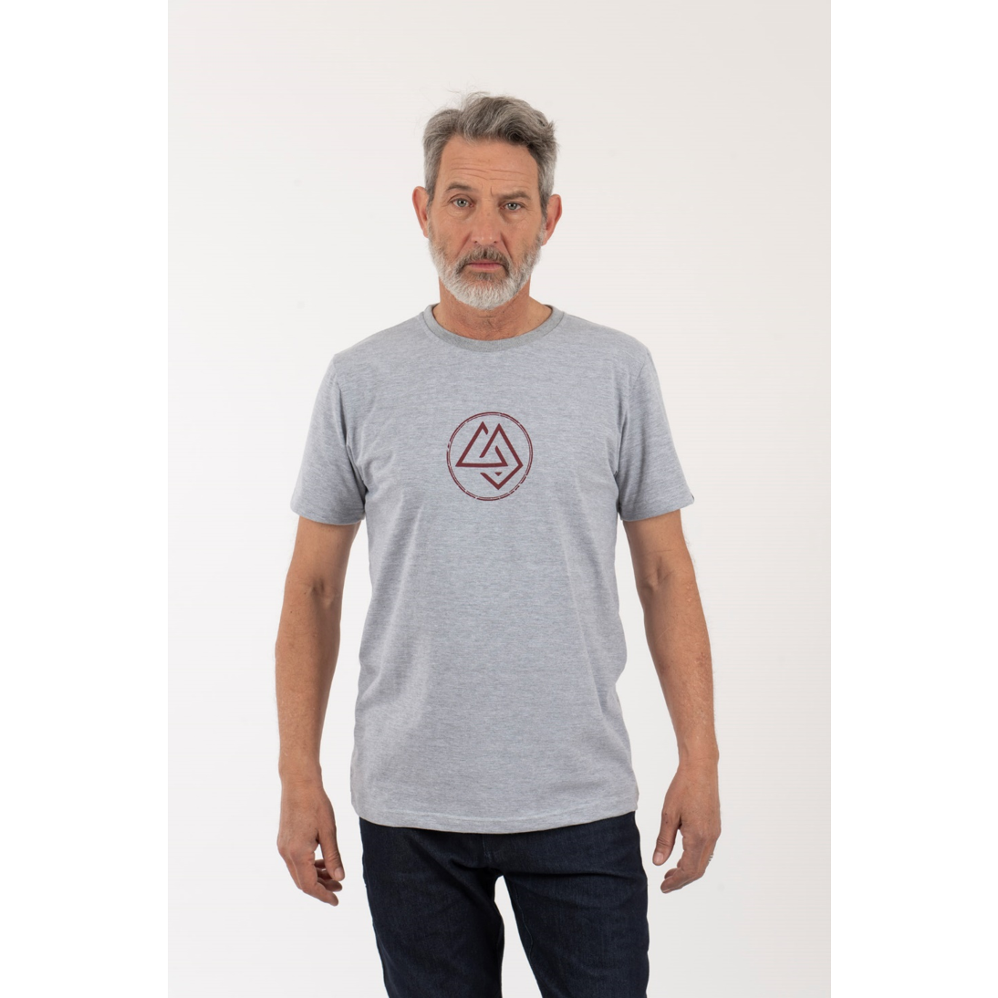 Polera Hombre Logo Circular Gris - Imagen 2