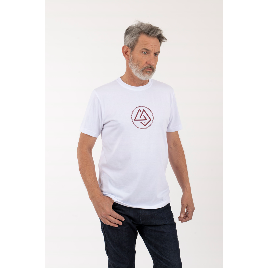 Polera Hombre Logo Circular Blanca - Imagen 3