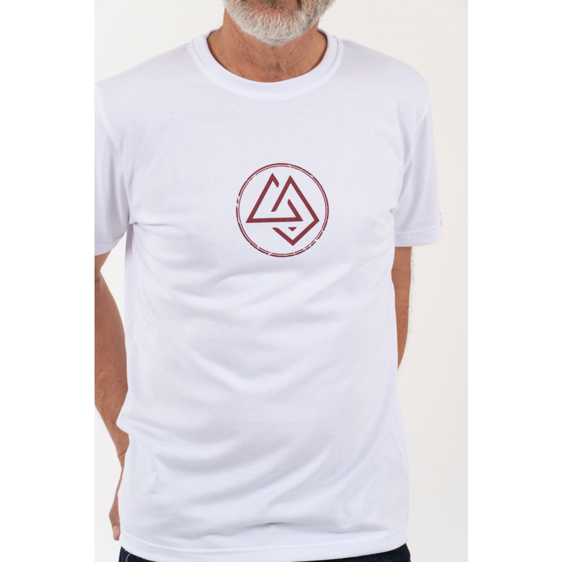Polera Hombre Logo Circular Blanca - Imagen 4