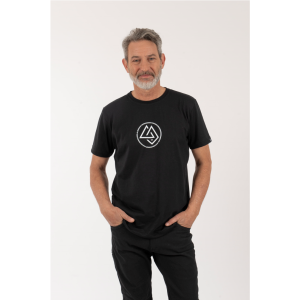 Polera Hombre Logo Circular Negra