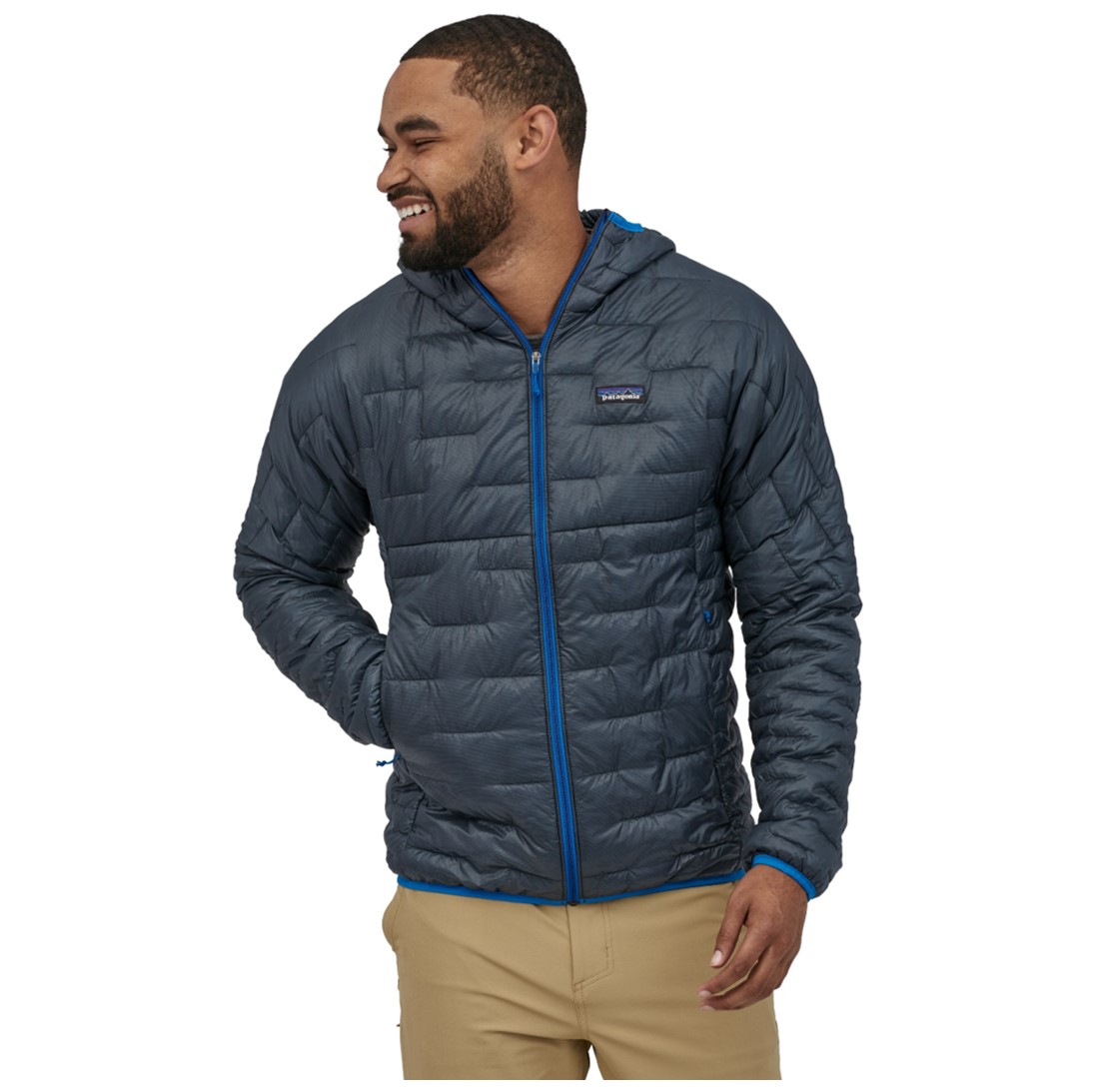 Parka Sintética Micro Puff Hoody Hombre Azul - Imagen 4