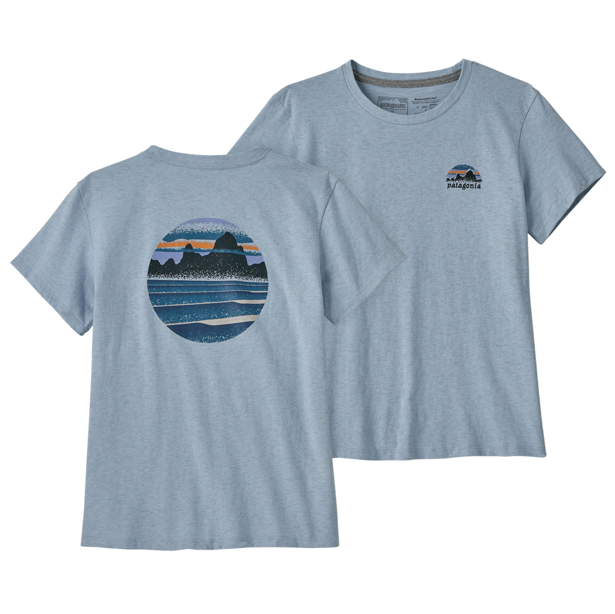Polera Mujer Skyline Stencil Responsibili-Tee Stream Blue - Imagen 4