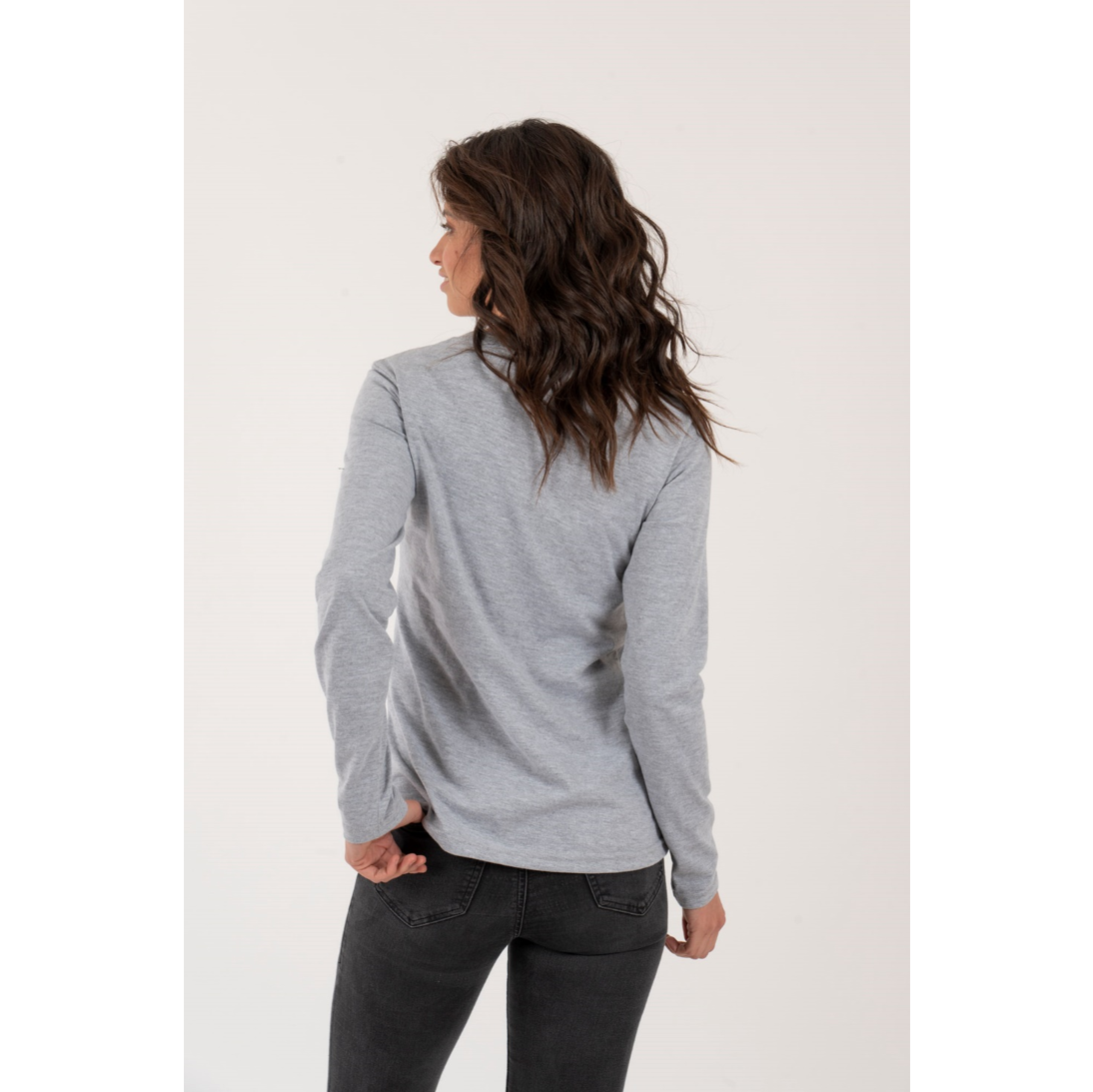 Polera Mujer Coordenadas Gris - Imagen 4