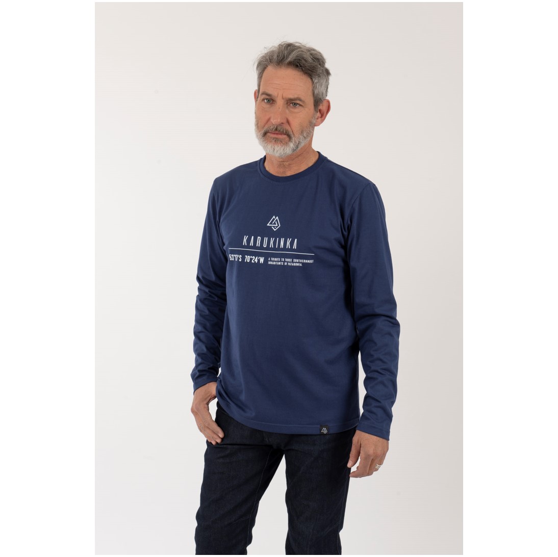 Polera Hombre Coordenadas Azul - Imagen 3