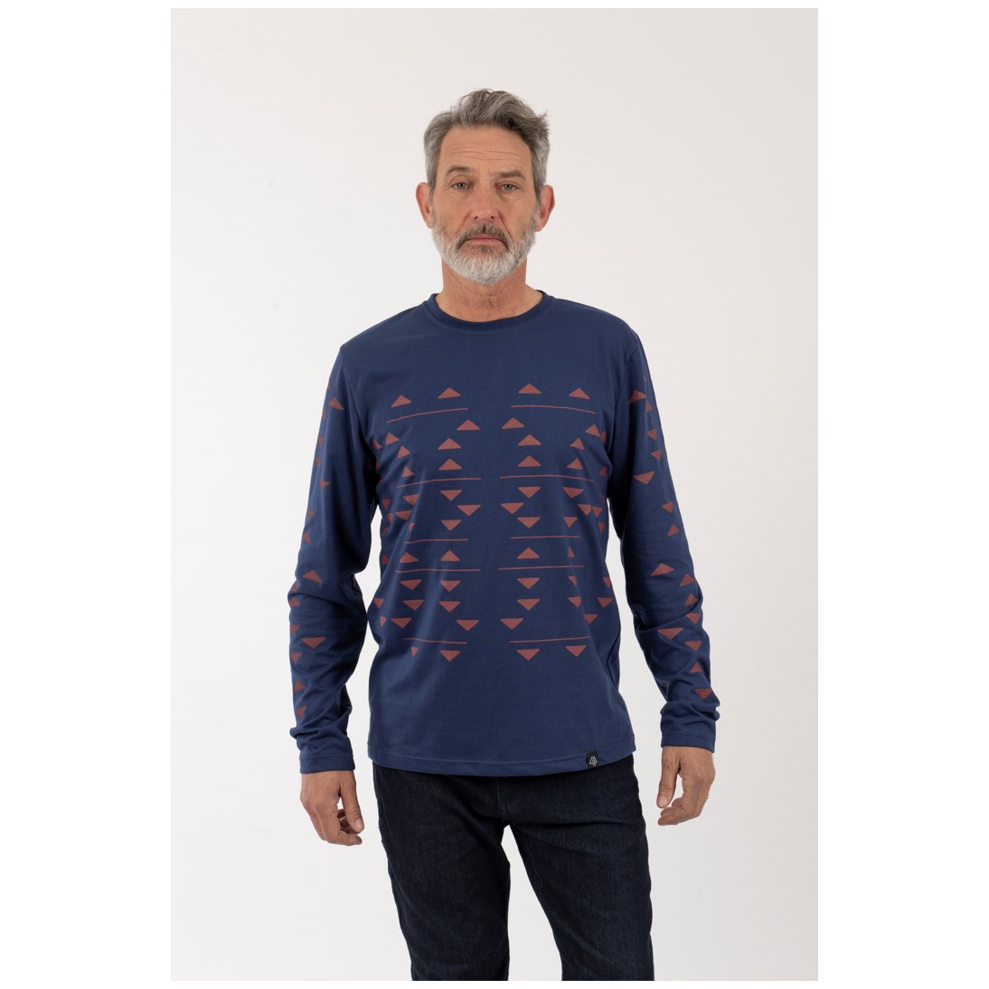 Polera ML Triangulos Hombre – Azul - Imagen 5