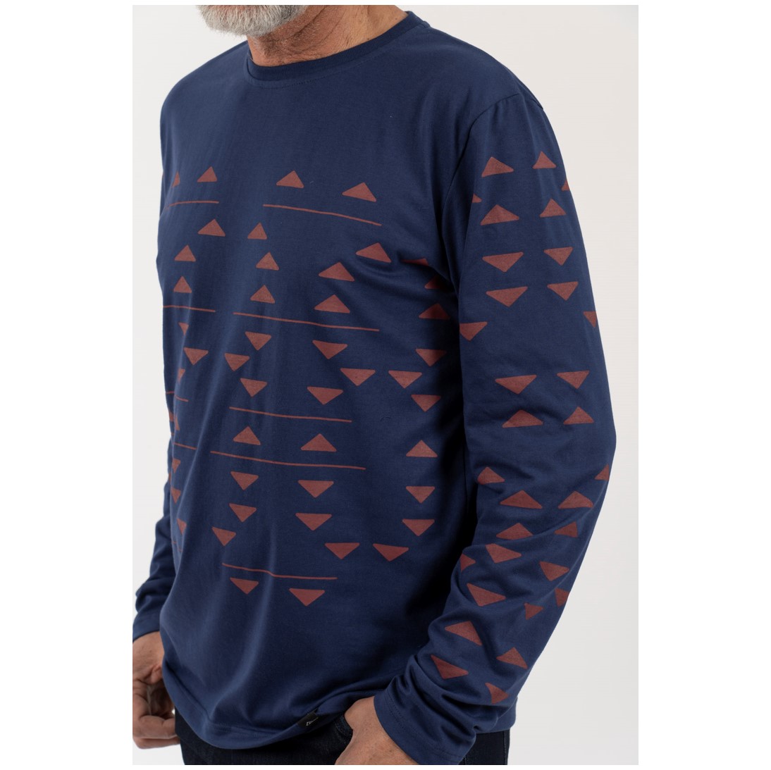 Polera ML Triangulos Hombre – Azul - Imagen 4