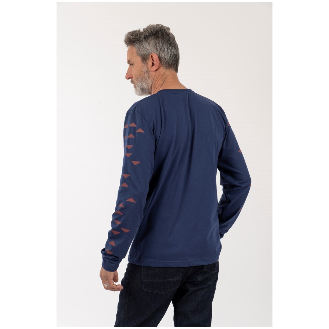 Polera ML Triangulos Hombre – Azul - Imagen 3