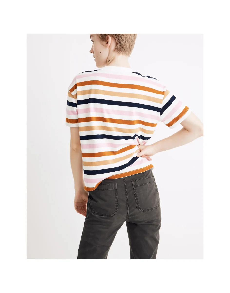 MADEWELL Easy Crop Tee Shirt in Beatrice Stripe - Imagen 4