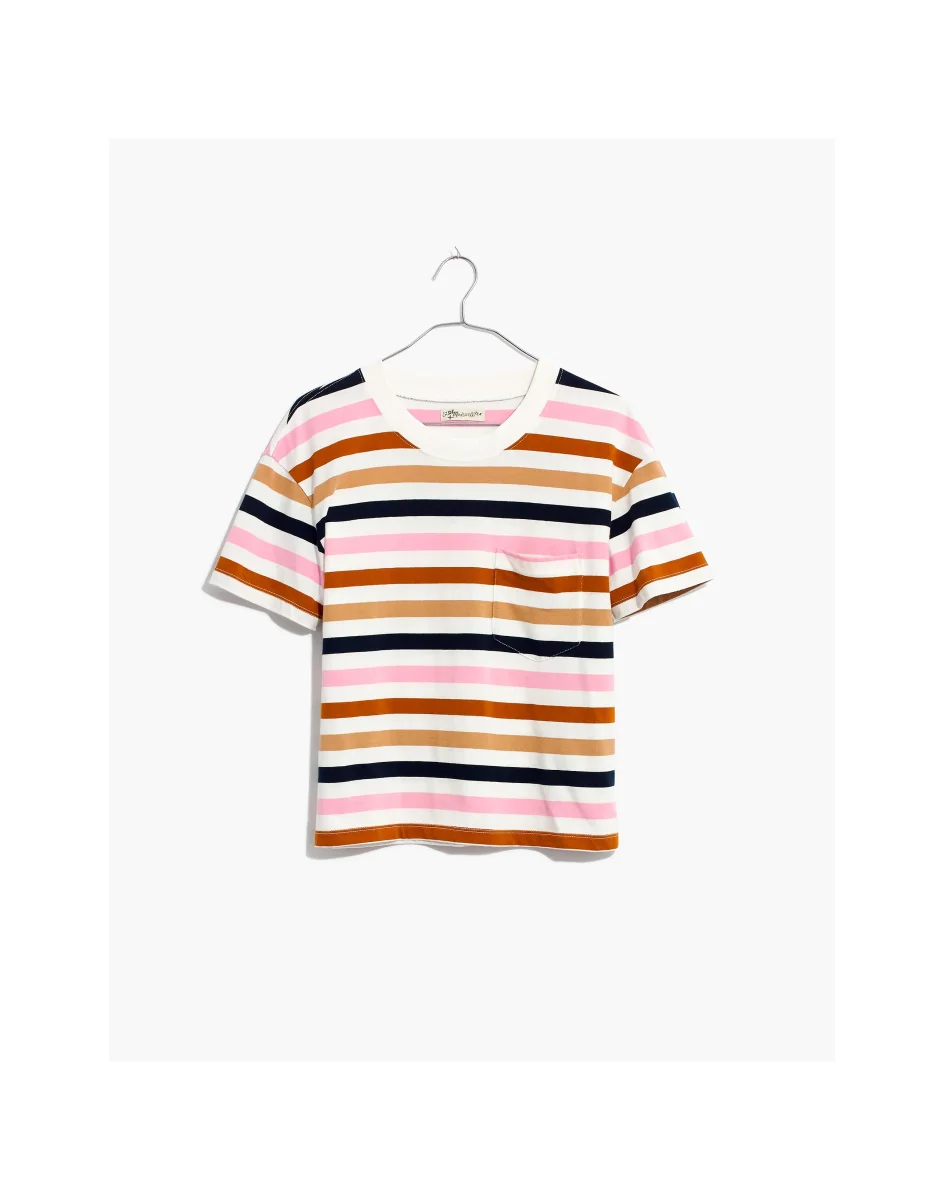 MADEWELL Easy Crop Tee Shirt in Beatrice Stripe - Imagen 6