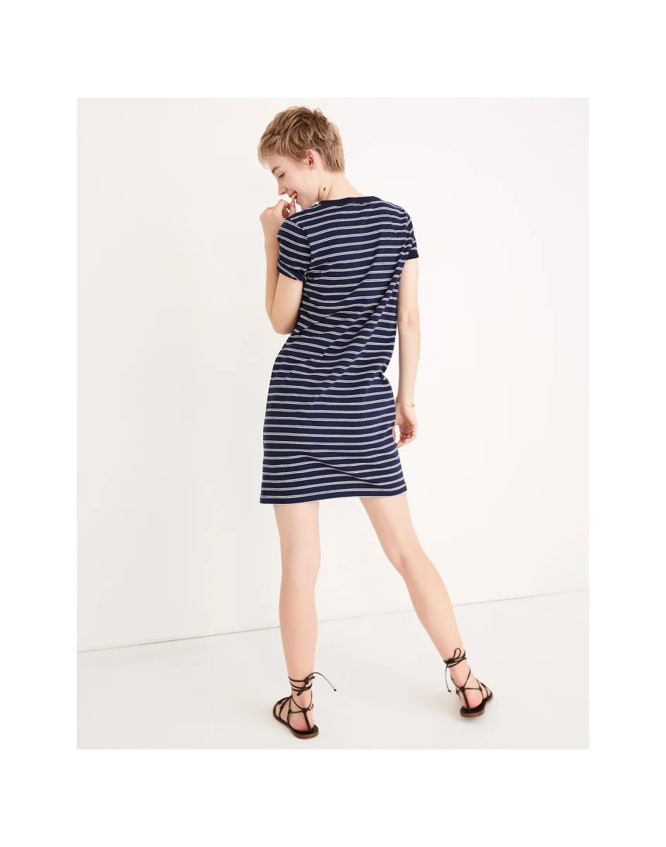 MADEWELL Navy & White Tee Dress In Epperson Stripe - Imagen 3