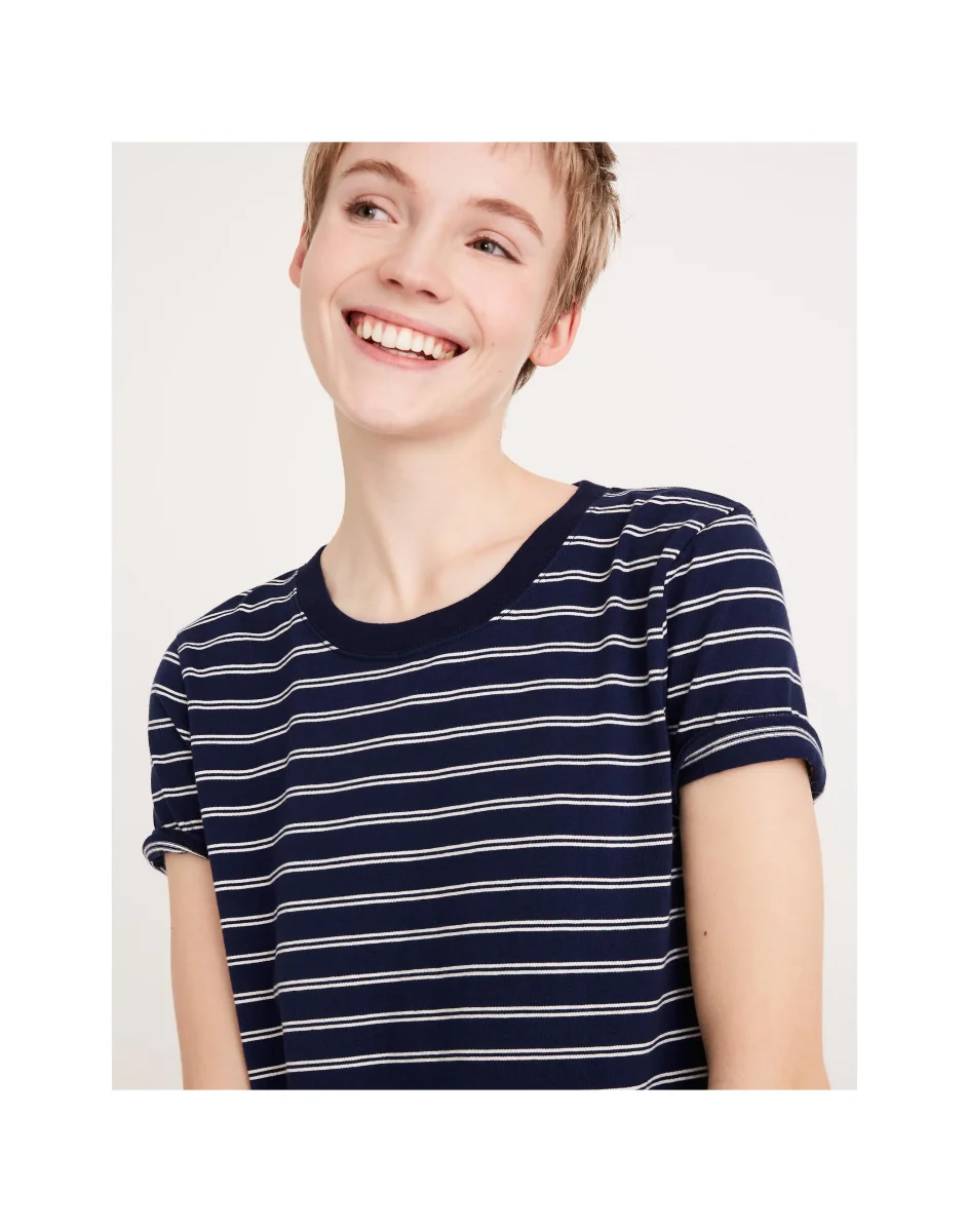 MADEWELL Navy & White Tee Dress In Epperson Stripe - Imagen 4