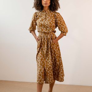 Falda midi con estampado animal
