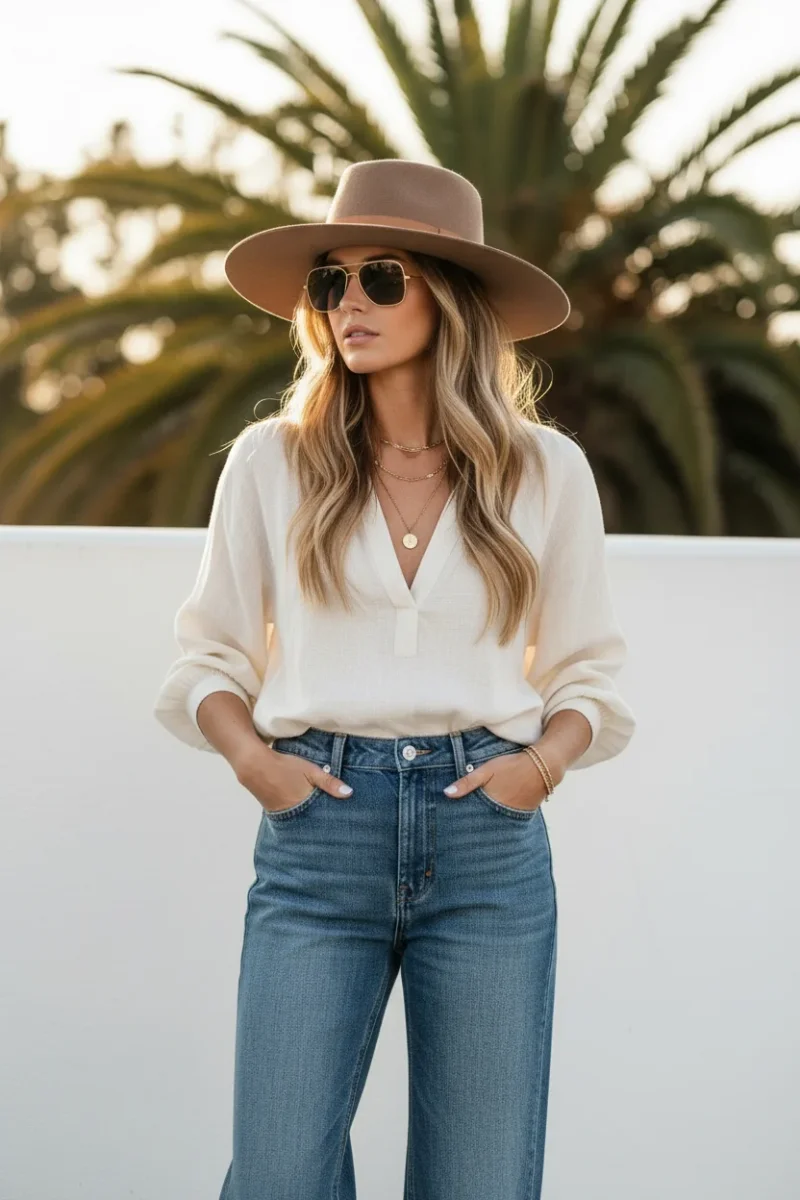 Lack Of Color Brown Wool Suede Band Trim Boho Hat - Imagen 2