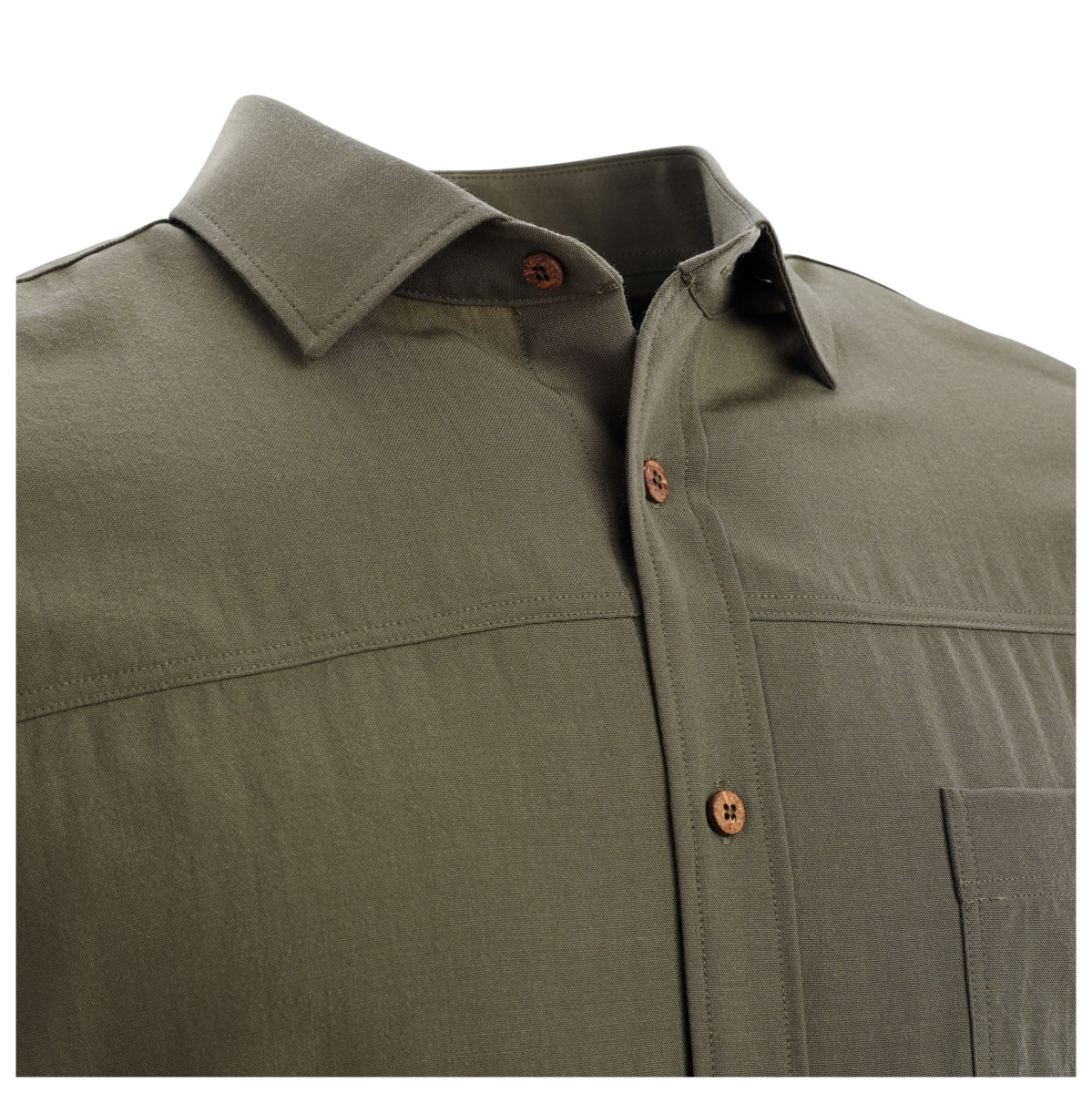 Camisa de Lana Merino Hombre Verde - Imagen 4