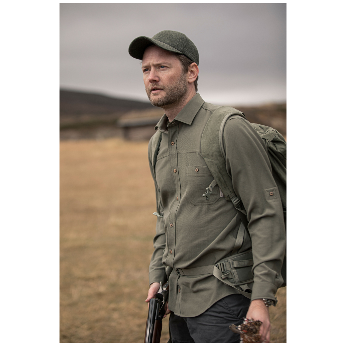 Camisa de Lana Merino Hombre Verde - Imagen 6