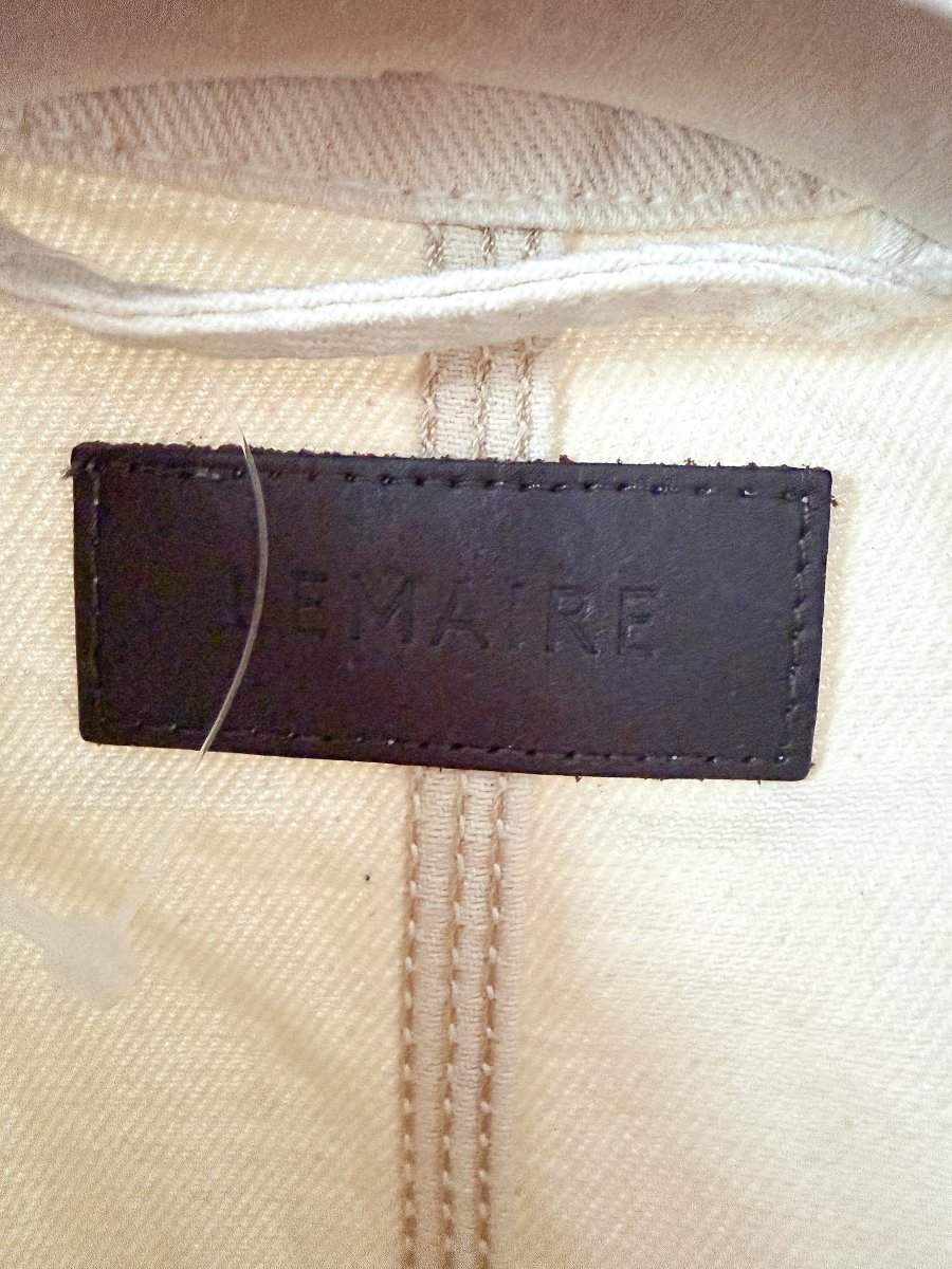 Lemaire Cream Workwear Over Shirt Denim Jacket - Imagen 8