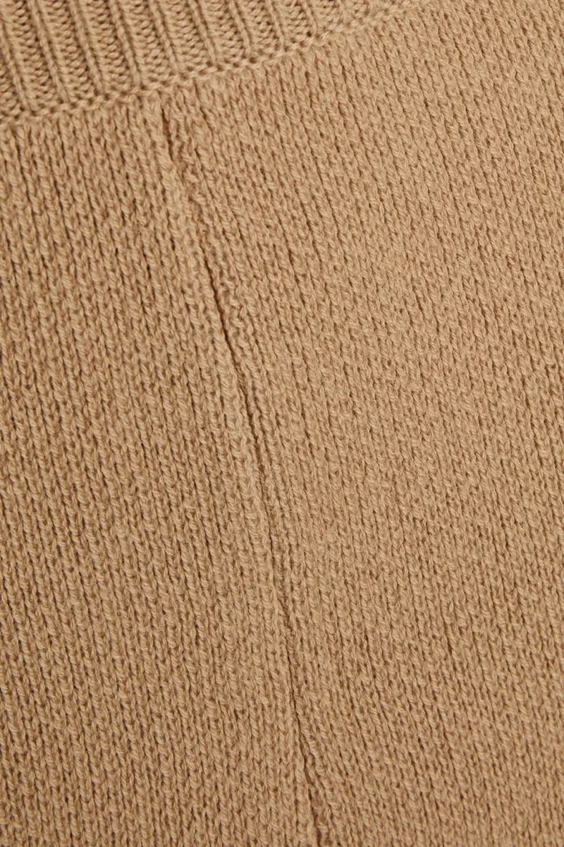 Magda Butrym Beige Knit Fitted High Rise Wool Rib Trim Cycle Shorts - Imagen 5