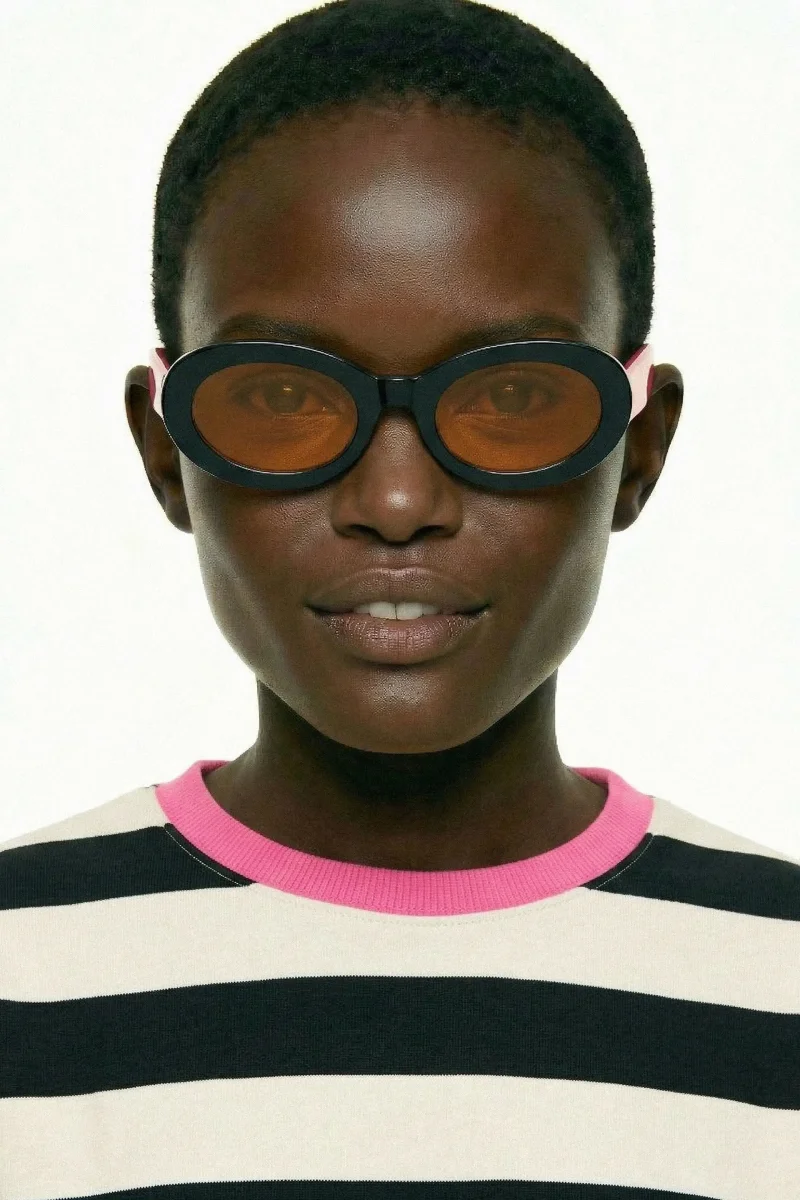 Gafas azul marino con punta patillas multicolor rosa y amarillo - Imagen 7