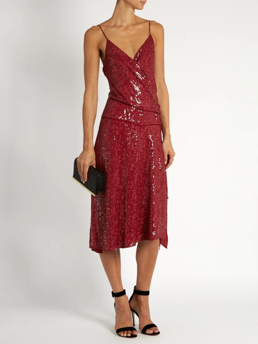 Diane Von Furstenberg DVF Brenndah Sequinned Red Dress - Imagen 3
