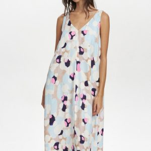 Vestido largo con manchas de colores