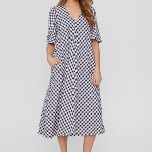 Vestido largo cuadro vichy
