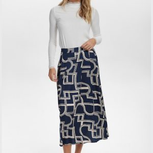 Falda midi con estampado geométrico