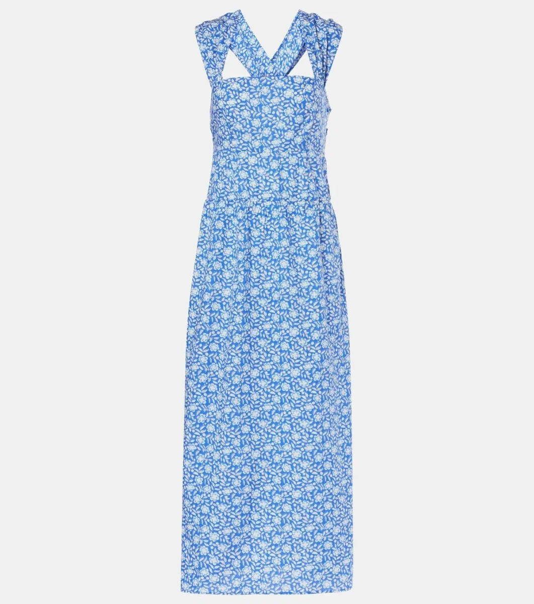 Rixo London Lillianne Blue Floral Print Midi Dress - Imagen 3