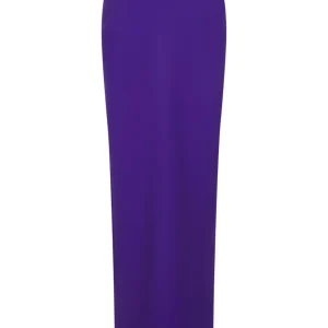 MONOT Cut-out Waist Back Slit Purple Maxi Skirt