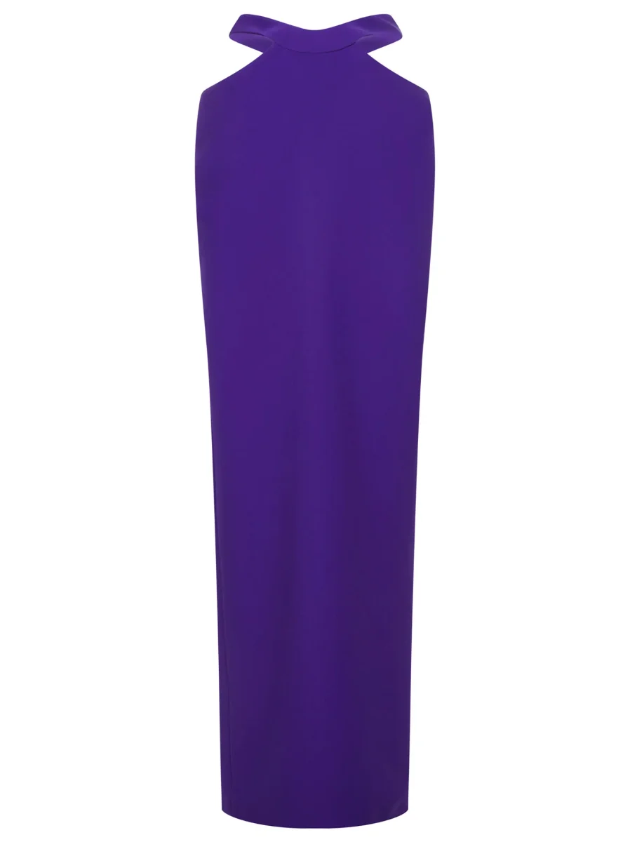 MONOT Cut-out Waist Back Slit Purple Maxi Skirt - Imagen 2