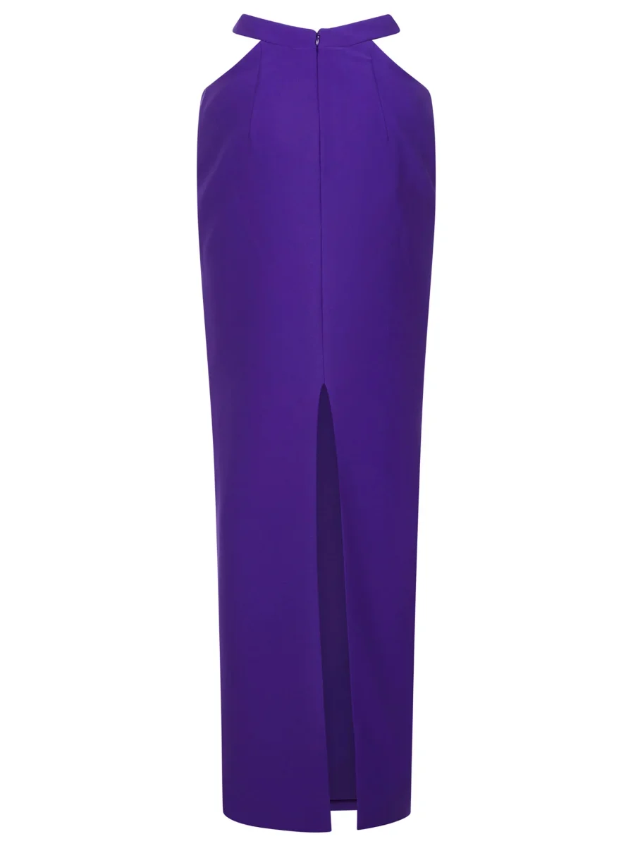 MONOT Cut-out Waist Back Slit Purple Maxi Skirt - Imagen 4