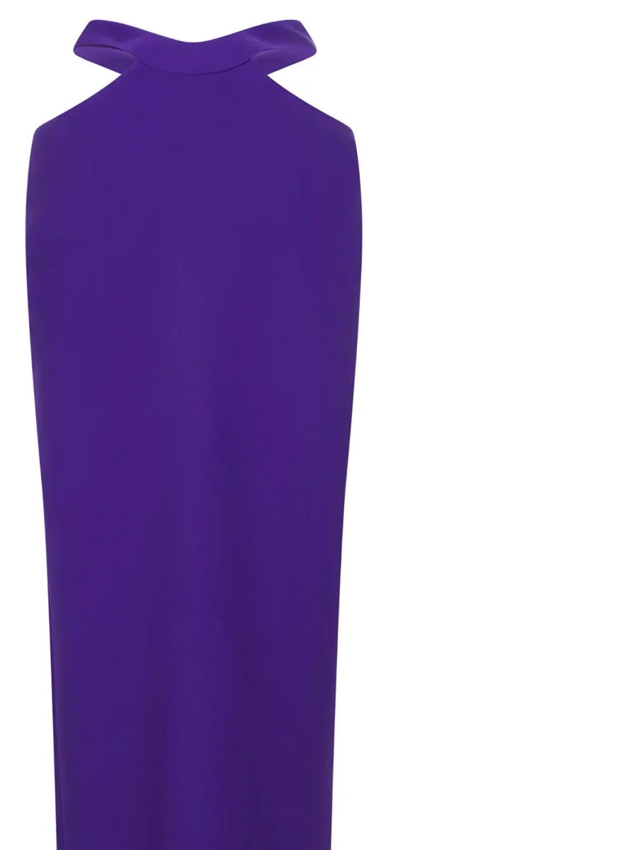 MONOT Cut-out Waist Back Slit Purple Maxi Skirt - Imagen 5
