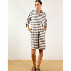 Vestido camisero cuadros azules