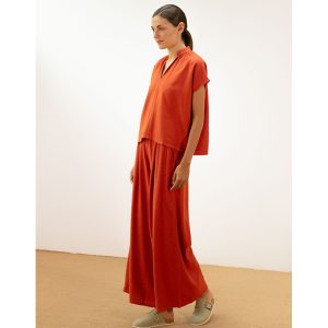 Pantalón ancho naranja