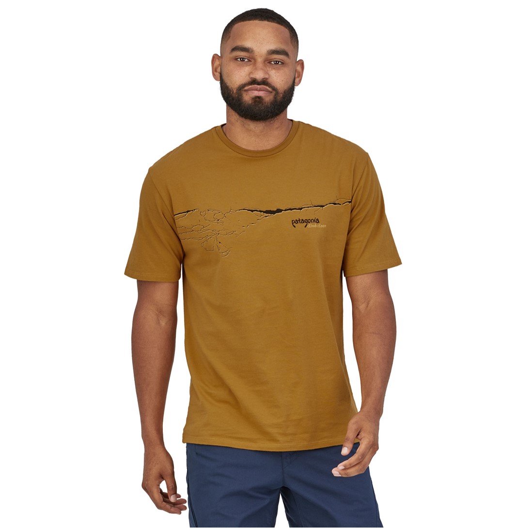Polera Cochamo Crack Organic Hombre Amarilla - Imagen 3