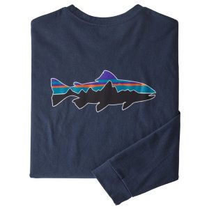 Polera Manga Larga Fitz Roy Trout Responsibili-Tee Hombre Azul