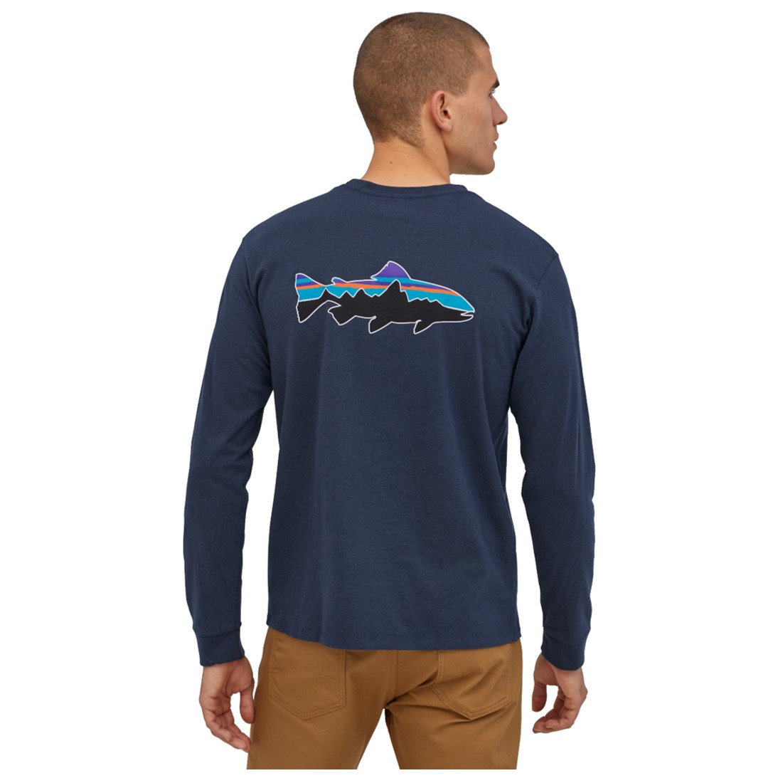 Polera Manga Larga Fitz Roy Trout Responsibili-Tee Hombre Azul - Imagen 4