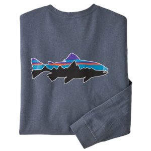 Polera Manga Larga Fitz Roy Trout Responsibili-Tee Hombre Azul