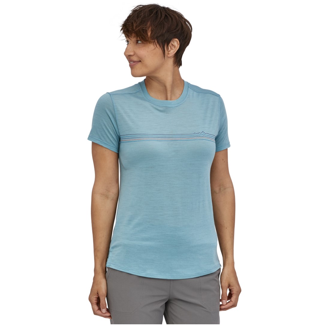 Polera Cap Cool Merino Graphic Mujer Azul - Imagen 3